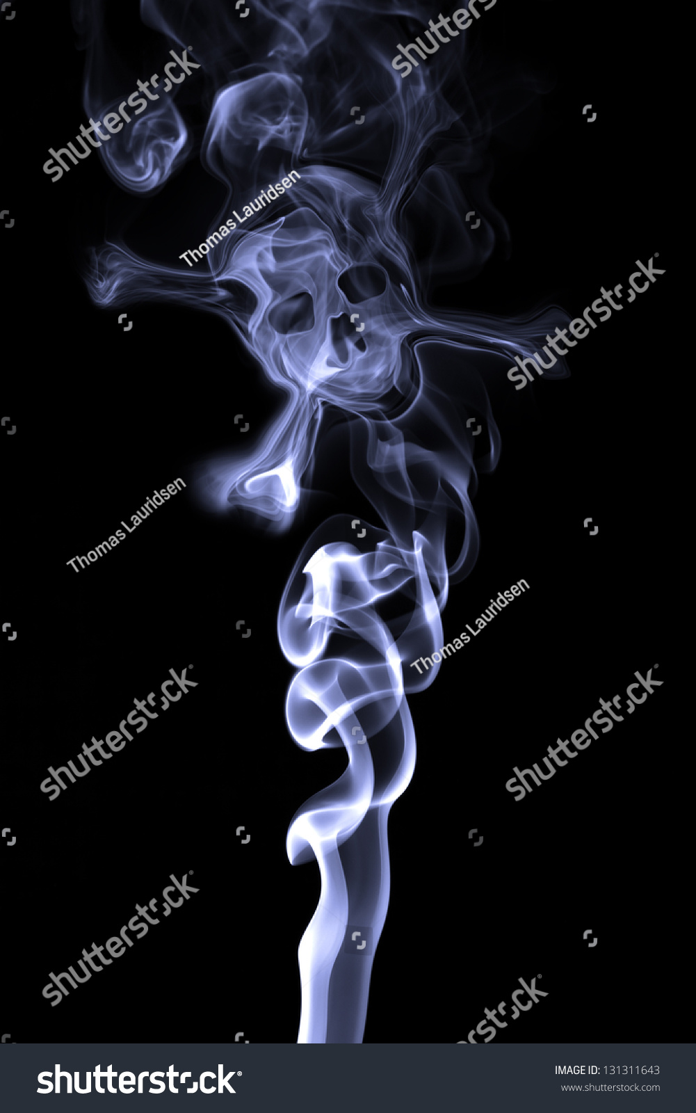 Smoke Formation Shaped Human Skull Illustration Stock Photo 131311643 ...