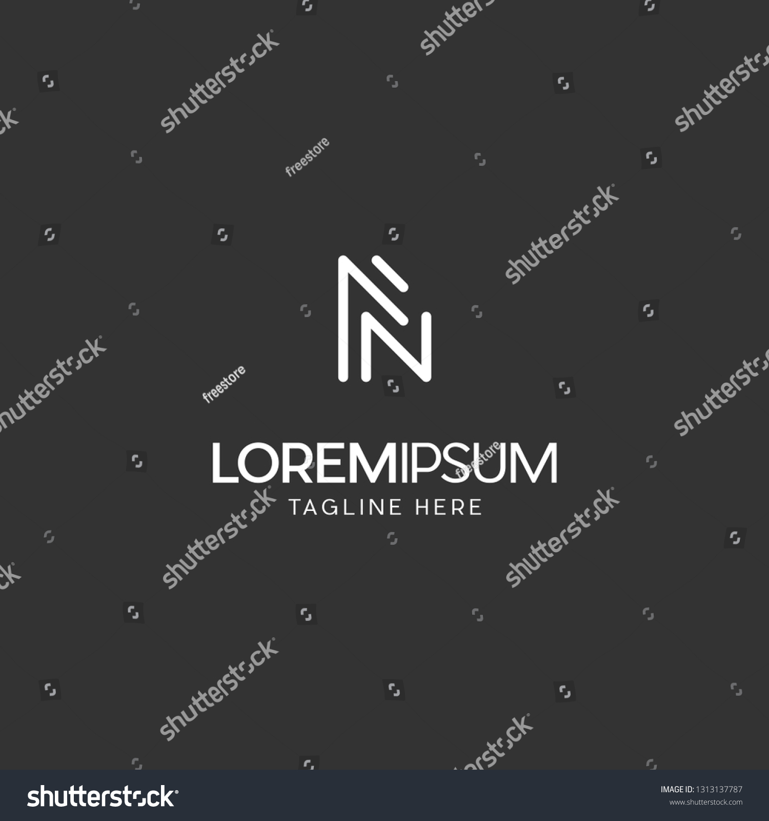 Letter N Outline Minimalist Abstract Creative Stock Vector (Royalty ...