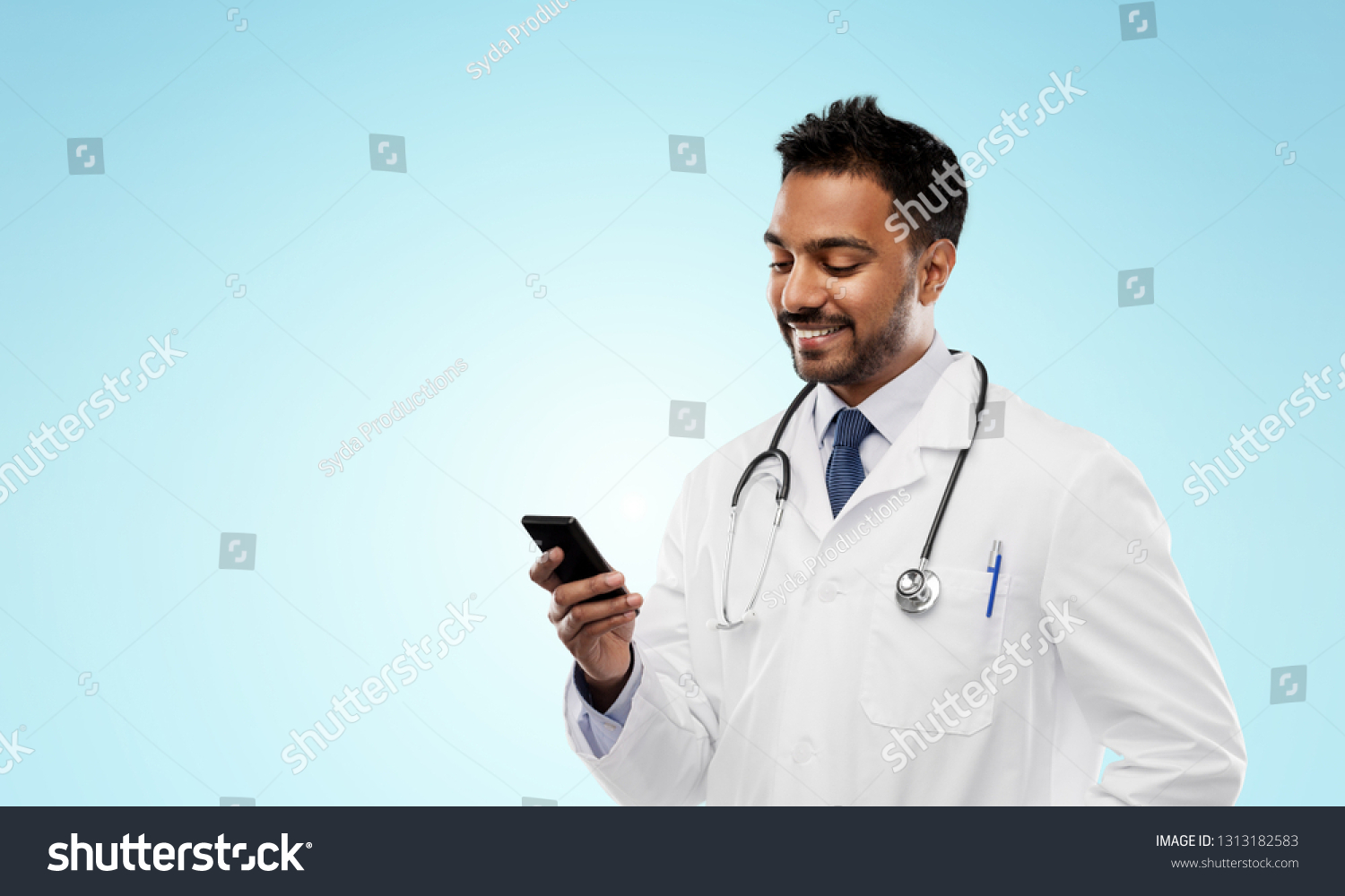 Medicine Technology Healthcare Concept Smiling Indian Stock Photo ...