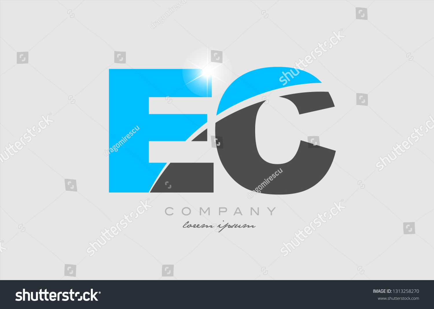 Combination Letter Ec E C Grey Stock Vector (Royalty Free) 1313258270 ...