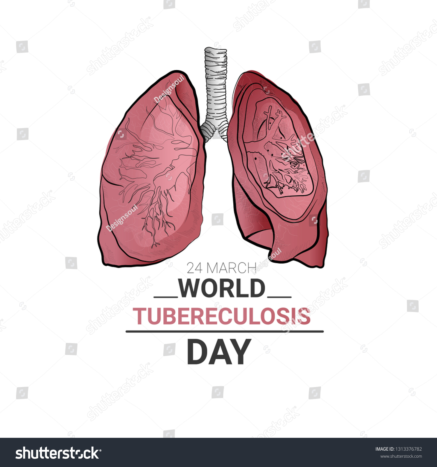 Vector Illustration On Theme World Tuberculosis Stock Vector (Royalty ...