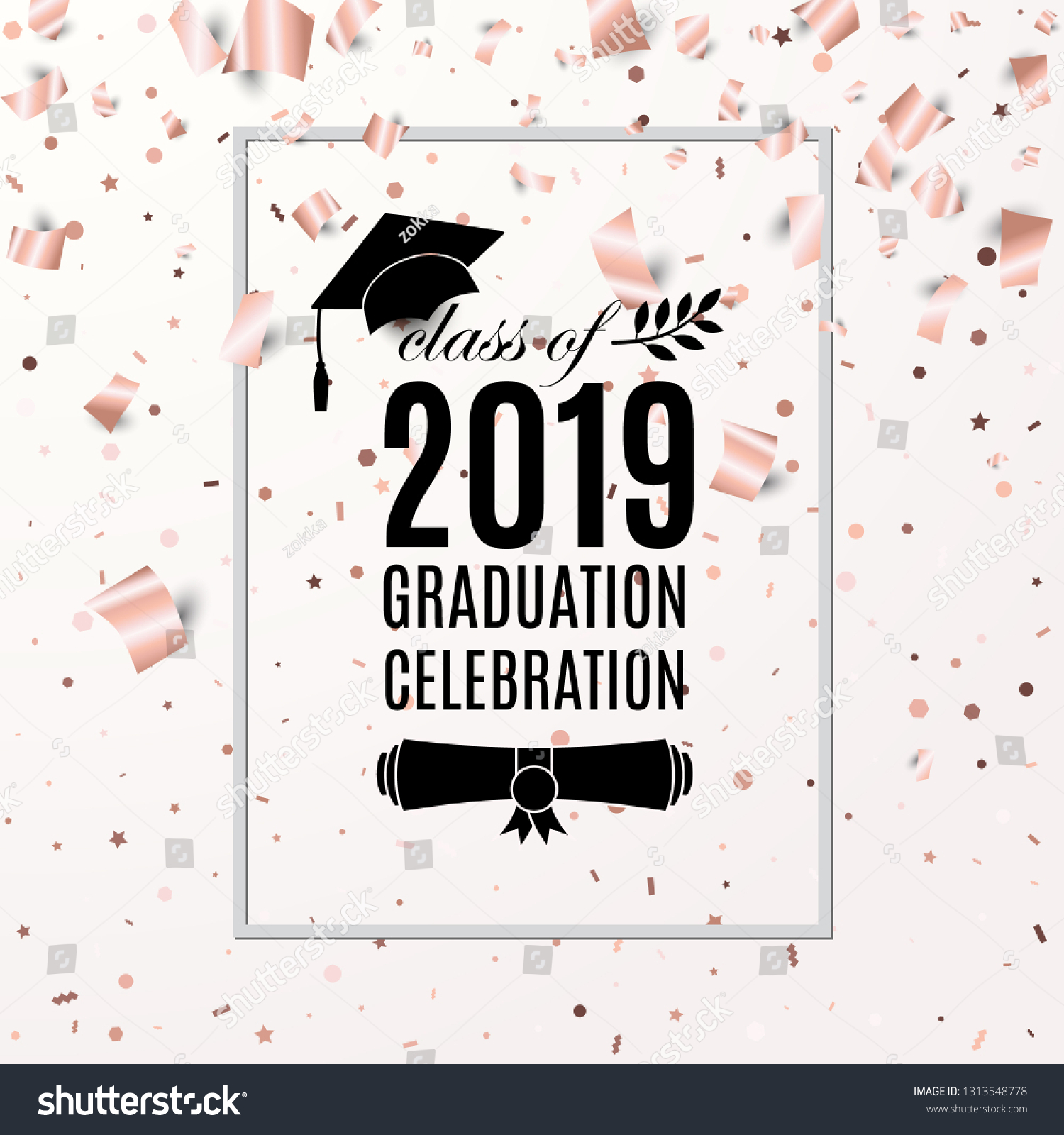 Graduation Celebration 2019 Class Greeting Card Stock Vector (Royalty ...