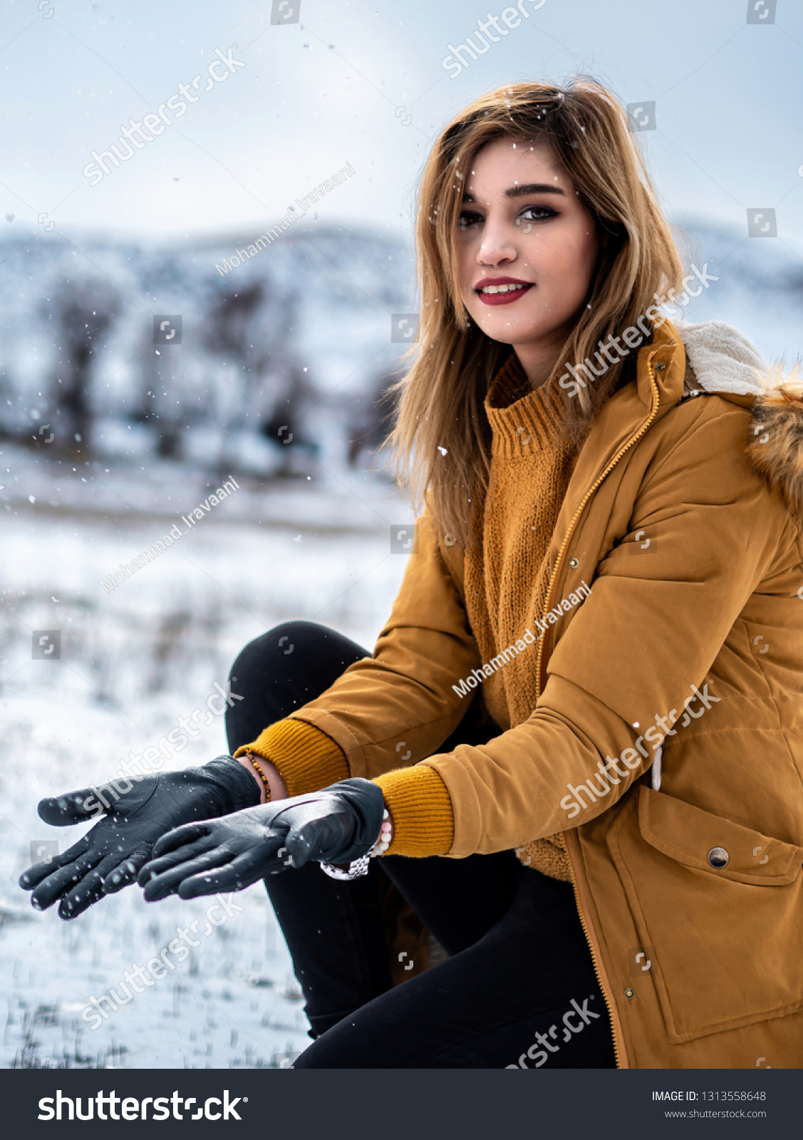 lady in leather gloves