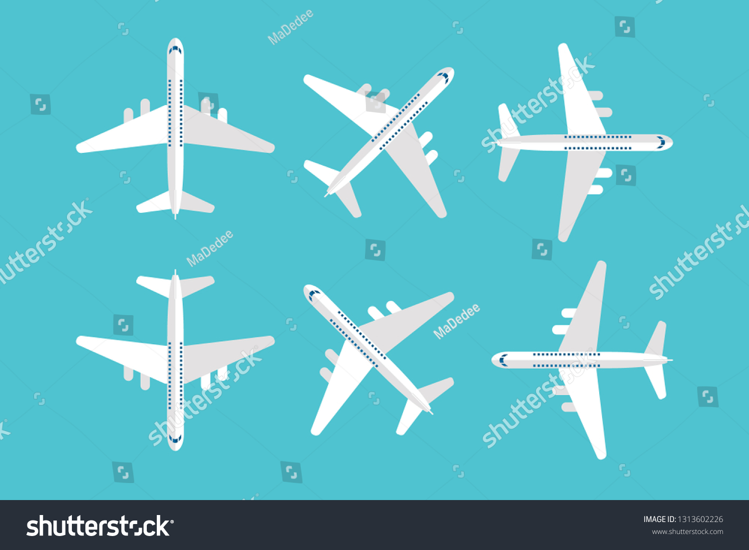 Vector Airplane Top View Vector Illustration Stock Vector (Royalty Free ...