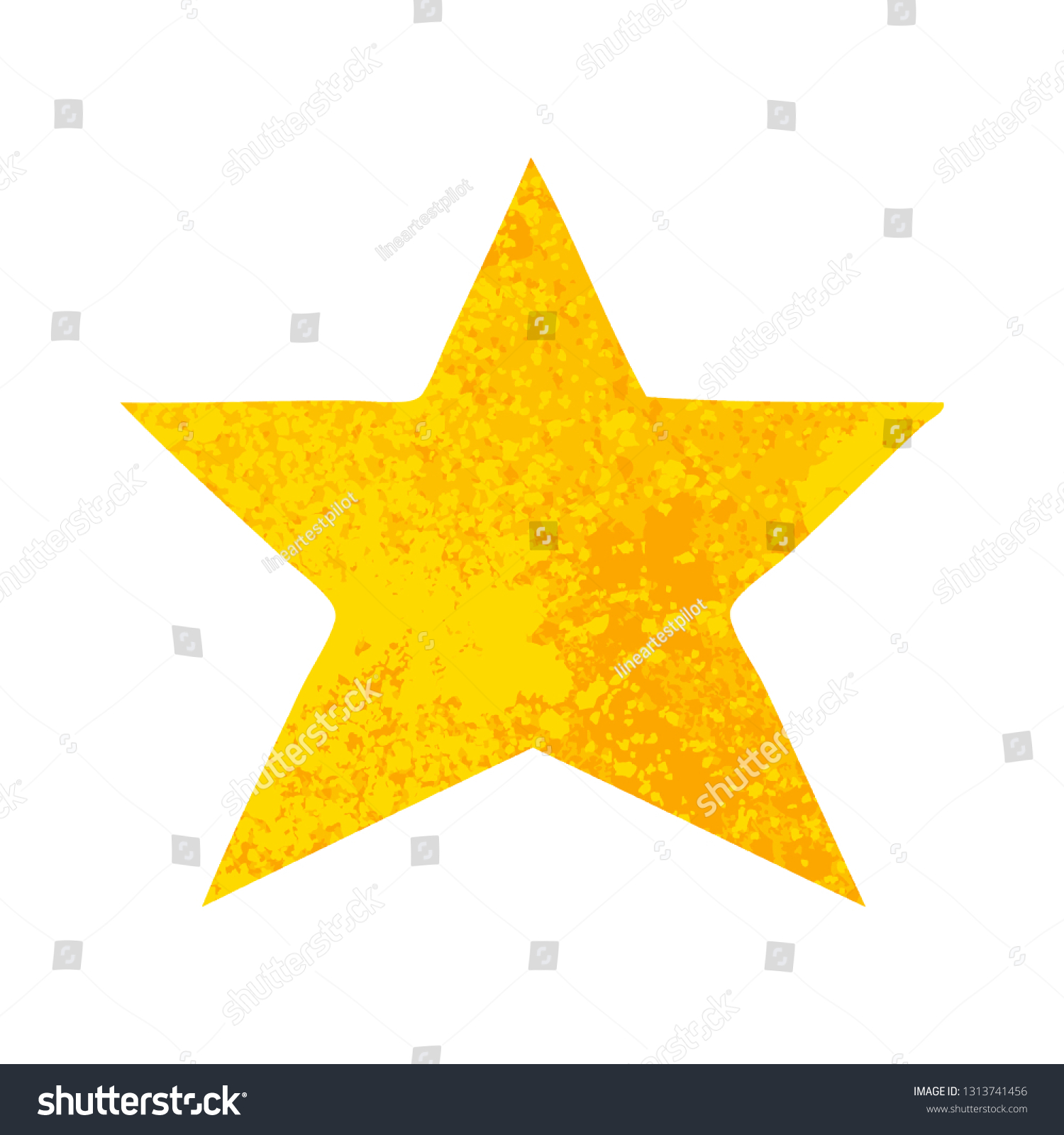 Retro Illustration Style Cartoon Gold Star Stock Vector (Royalty Free ...