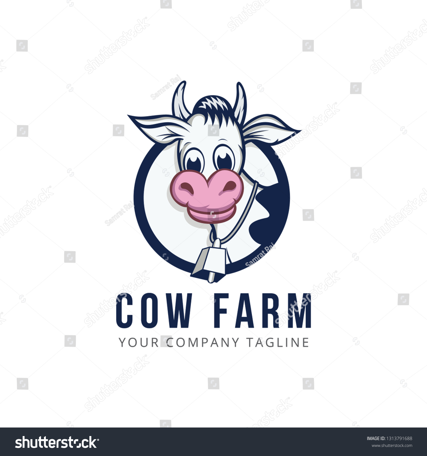 Cow Farm Logo Template Stock Vector (Royalty Free) 1313791688 ...