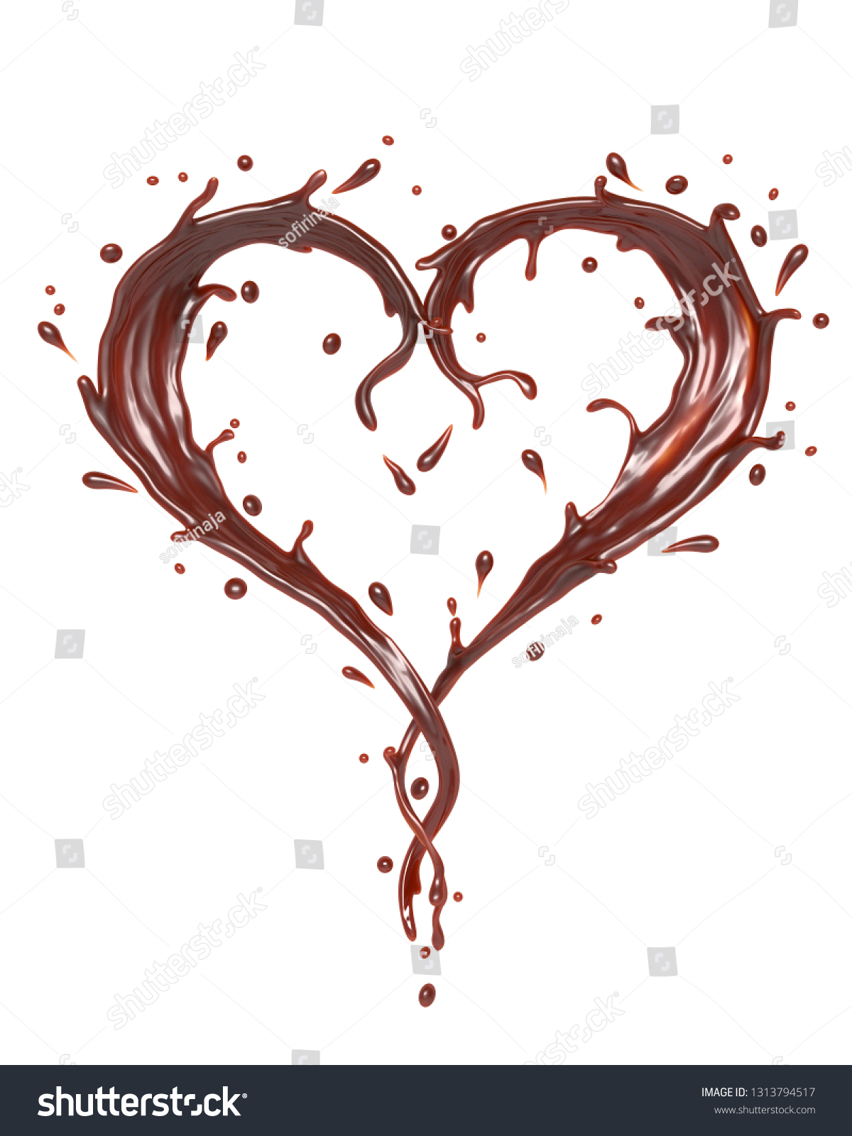 Splash Liquid Caramel Cream Form Heart Stock Illustration 1313794517 