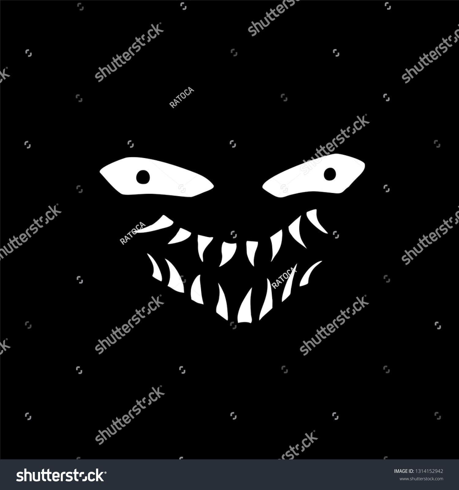 Terrifying Face Illustration Stock Vector (Royalty Free) 1314152942 ...