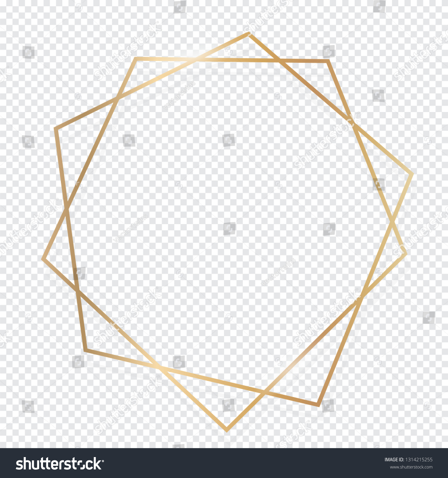Gold Frame Design Isolate On Transparent Stock Vector (Royalty Free ...