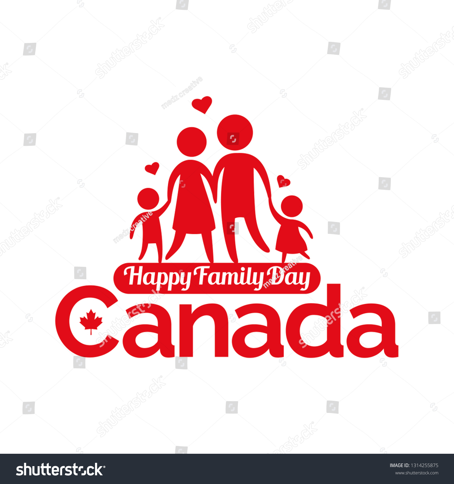 Happy Family Day Canada Stock Vector (Royalty Free) 1314255875