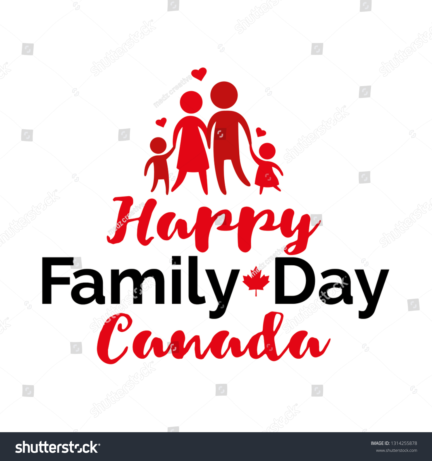 Happy Family Day Canada Stock Vector (Royalty Free) 1314255878