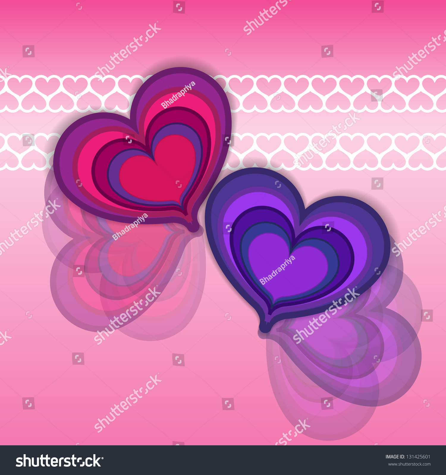 Pink Purple Hearts Stock Vector Royalty Free 131425601 Shutterstock