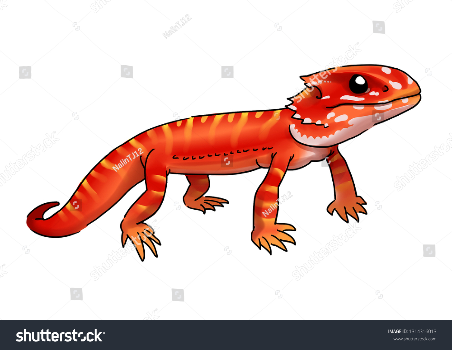 Cute Cartoons Lizards Stock Illustration 1314316013 