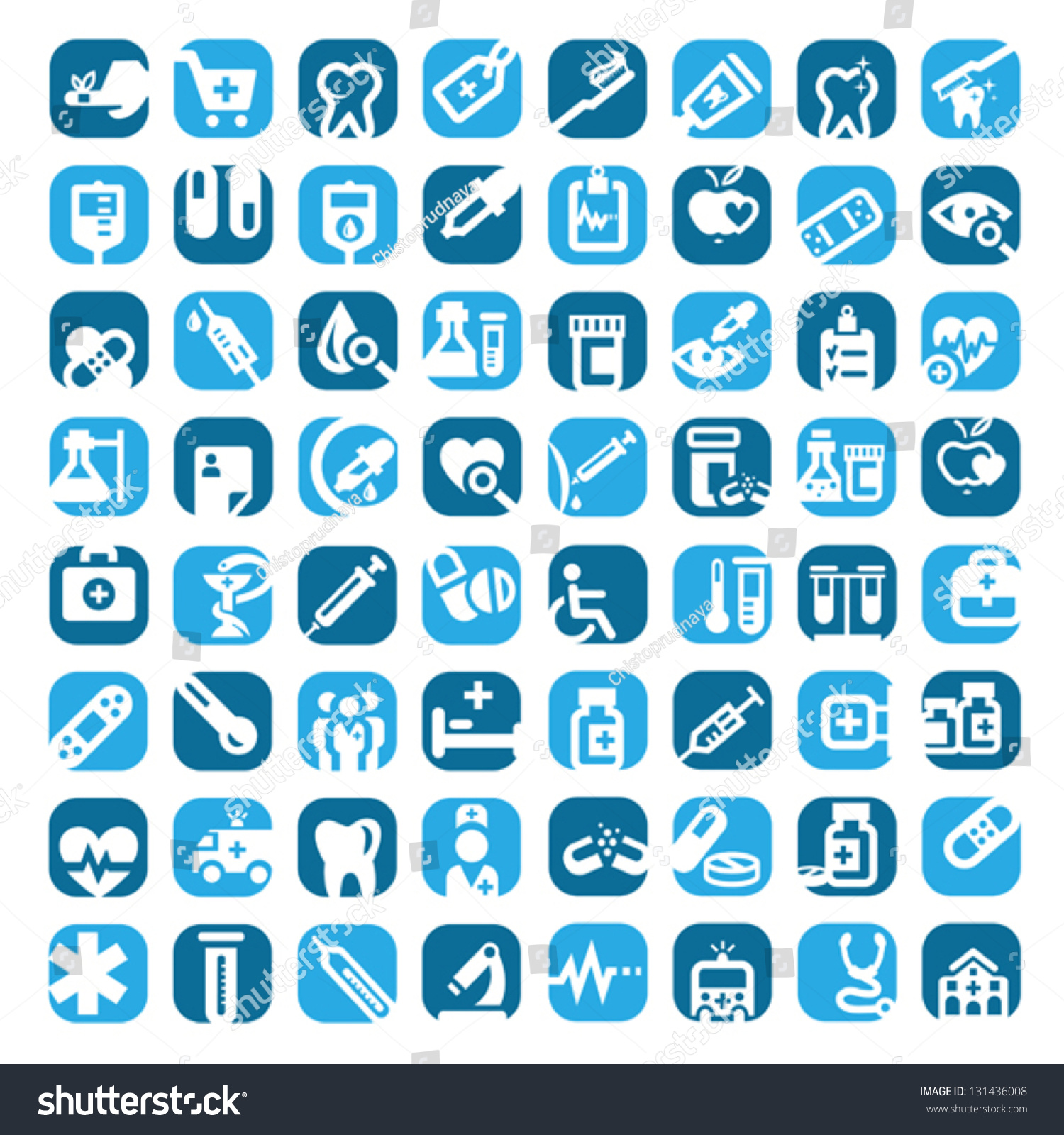 64 Big Colorful Medical Icons Set Stock Vector (Royalty Free) 131436008 ...