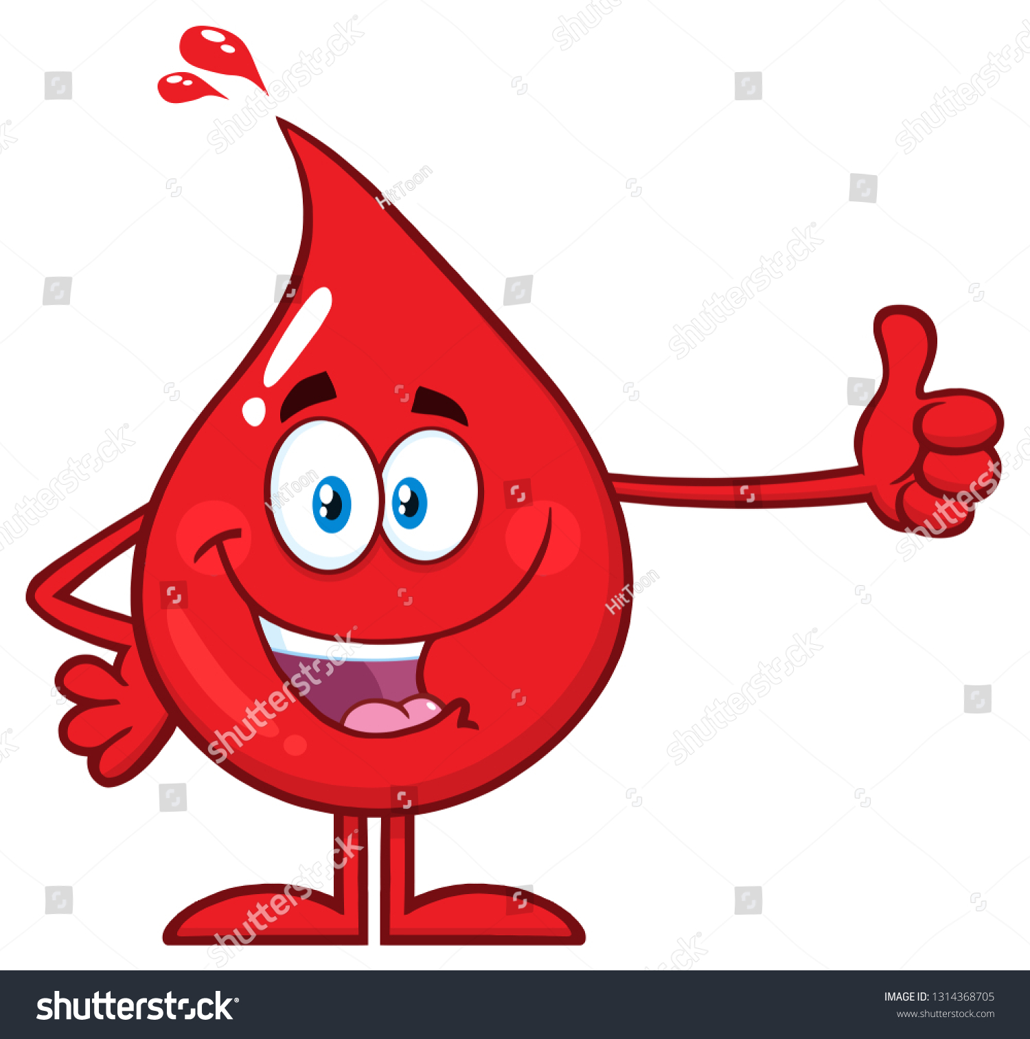 Red Blood Drop Cartoon Character Showing Stock Vector (Royalty Free ...