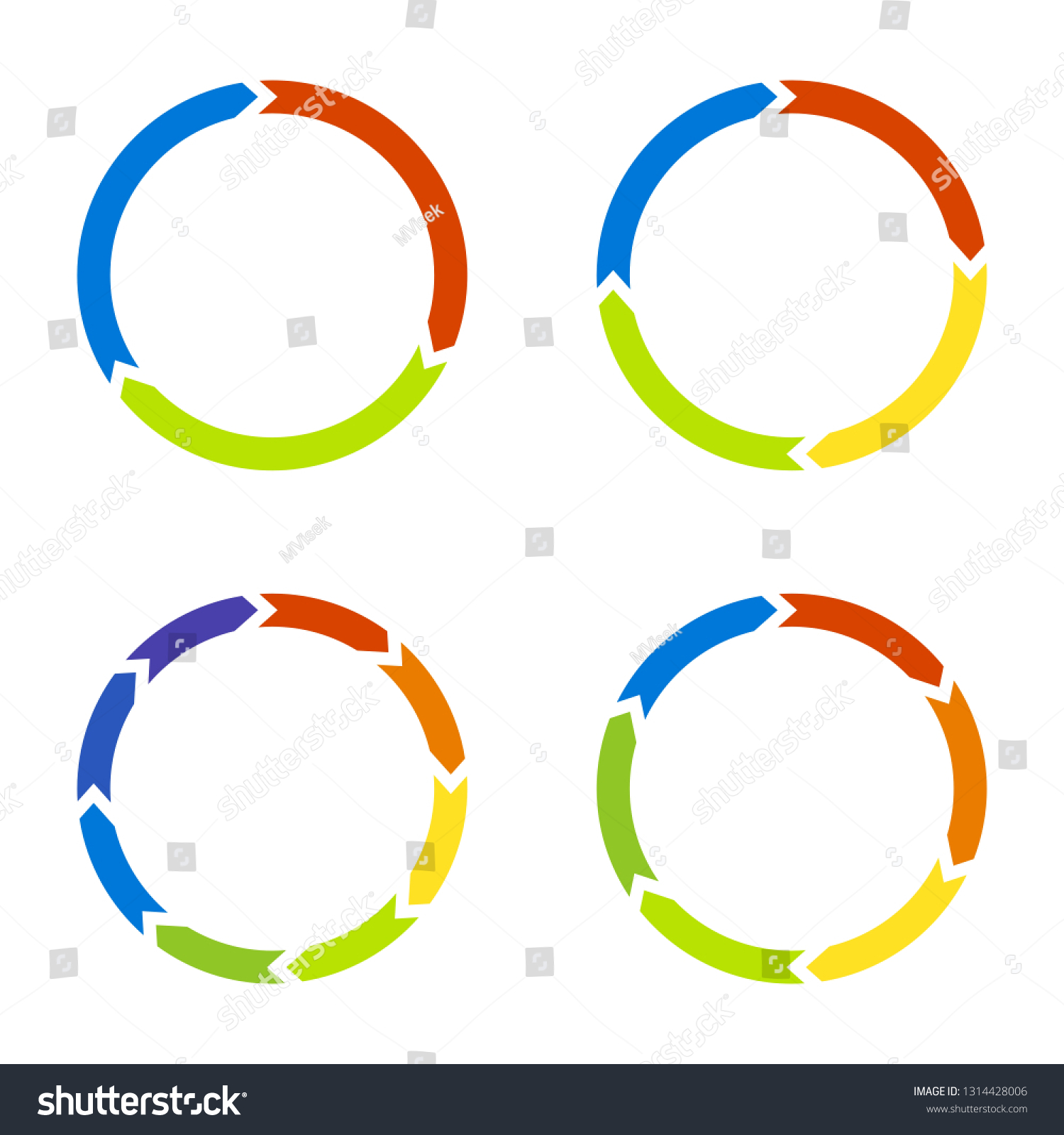 Colored Circle Arrows Infographic Template Pie Stock Vector Royalty Free 1314428006 Shutterstock 