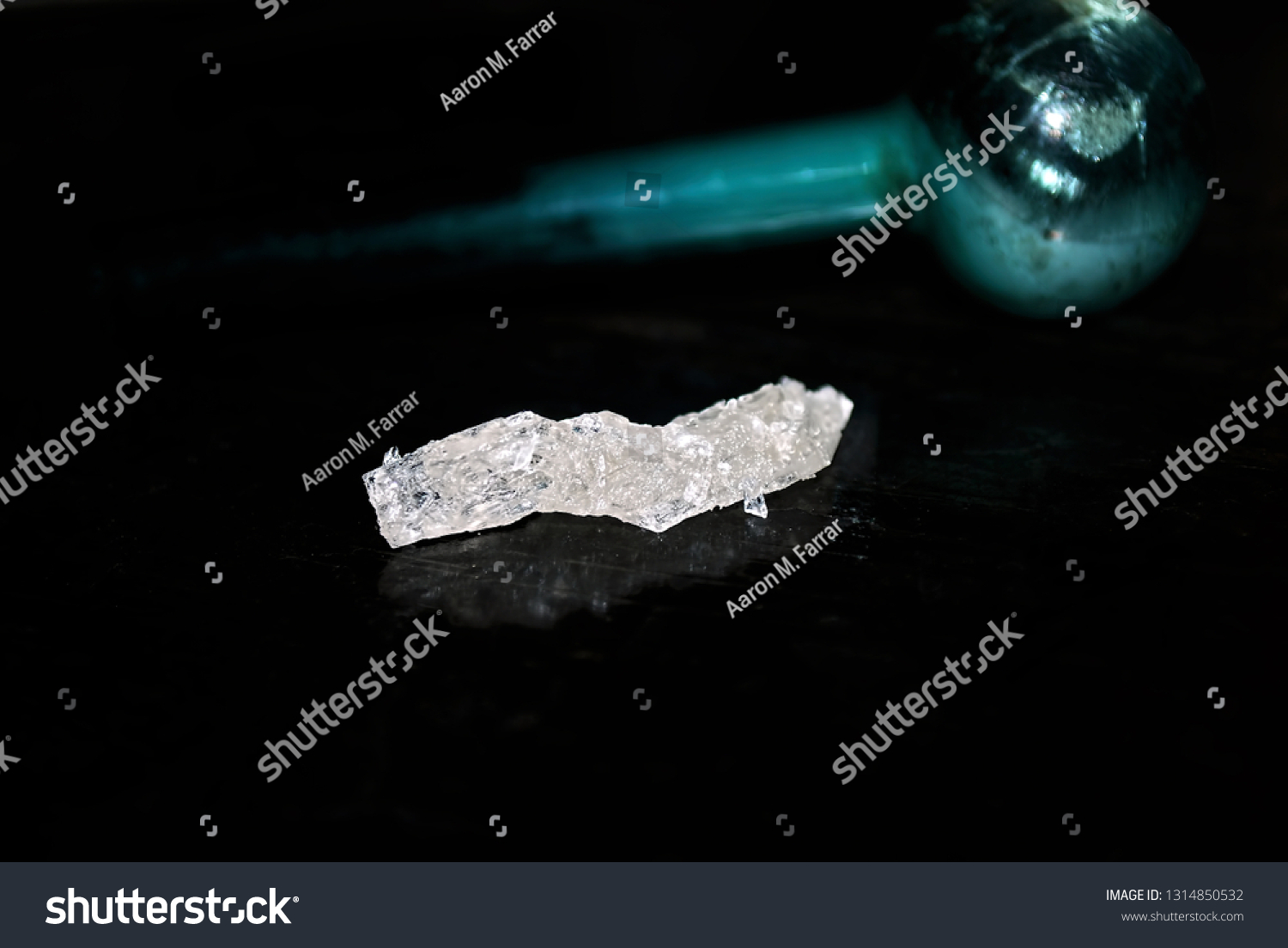 Closeup Crystal Methamphetamine Glass Meth Pipe Stock Photo 1314850532 ...