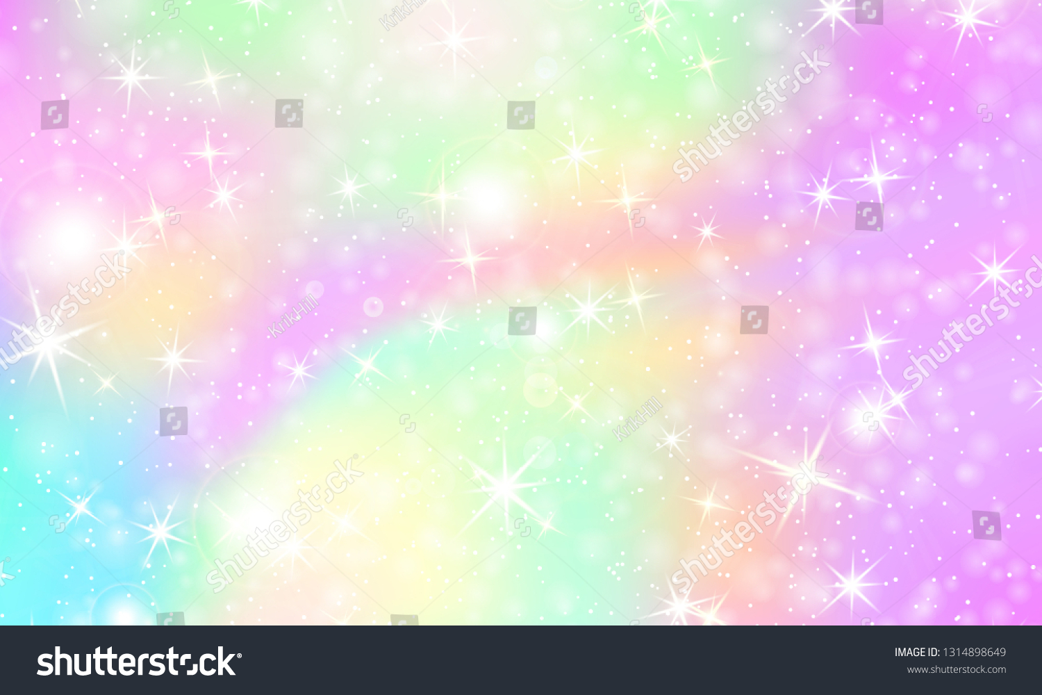 Unicorn Rainbow Background Kawaii Colorful Backdrop Stock Vector ...