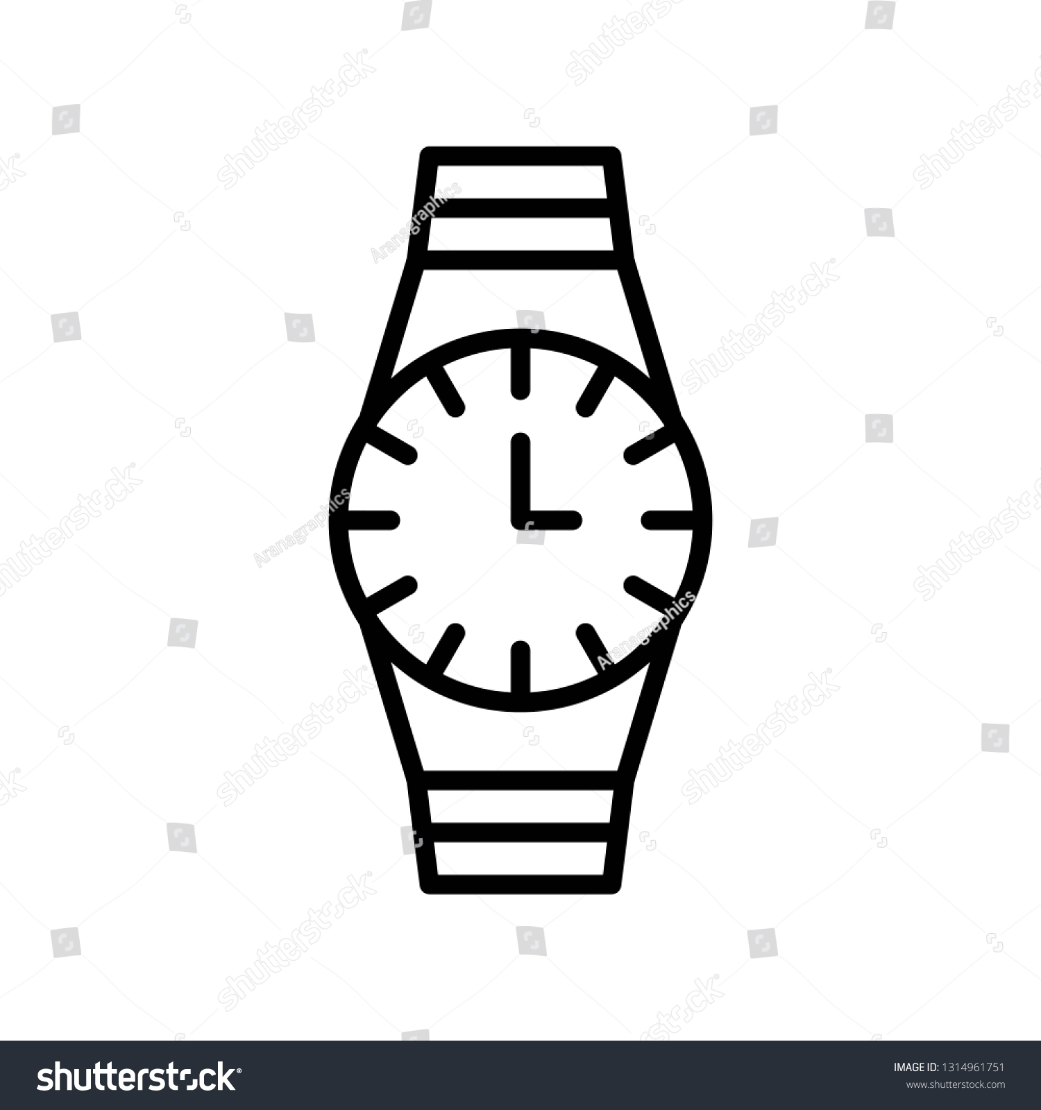 Watch Vector Illustration Isolated Line Design Stock Vector (Royalty ...