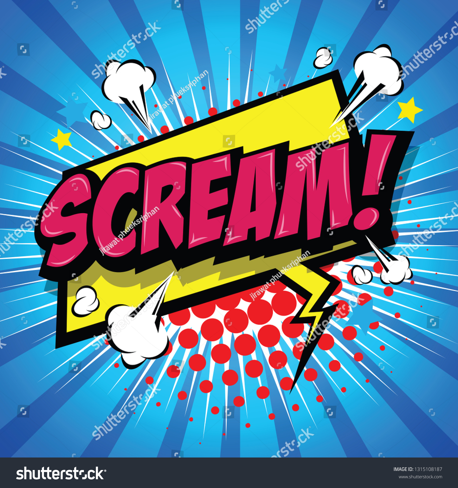 Scream Comic Speech Bubble Cartoon Art Stock Vector (Royalty Free ...