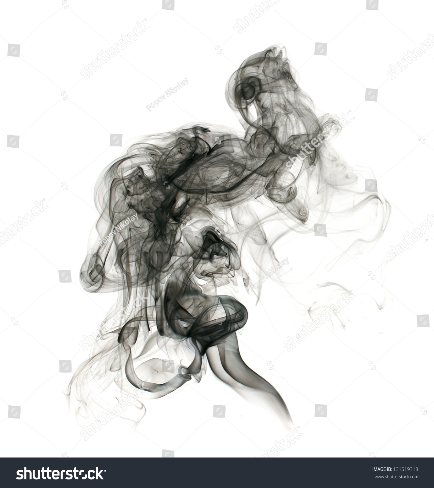 Black Smoke On White Background Stock Photo 131519318 