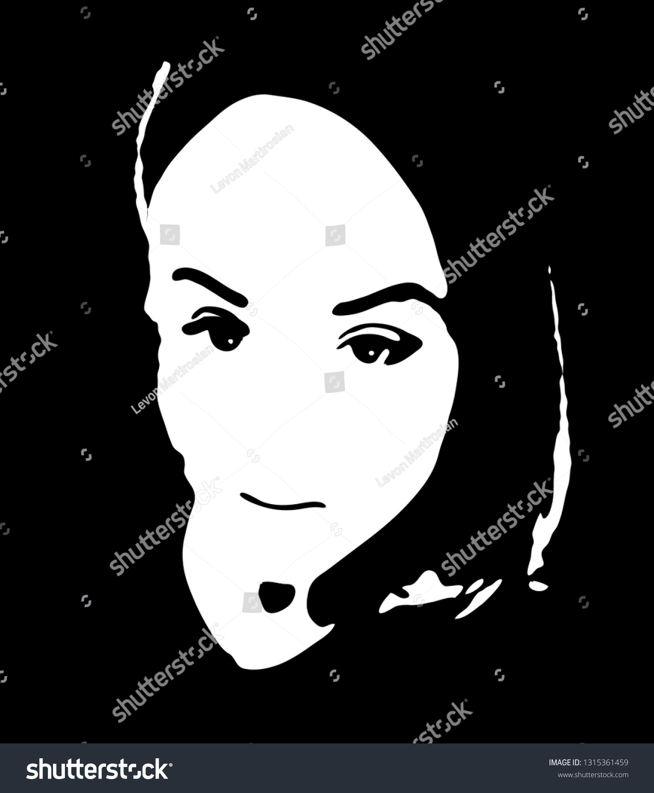 Sexy Modern Young Woman Graffiti Stencil Stock Illustration 1315361459 Shutterstock 9686