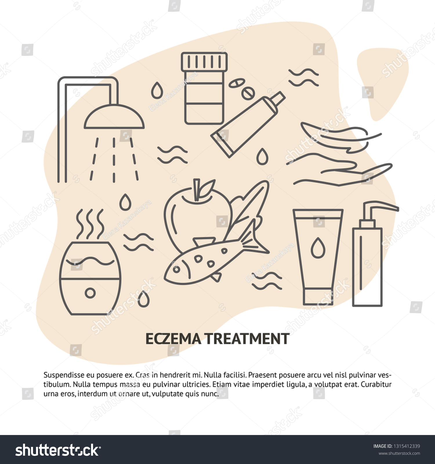 Eczema Treatment Concept Banner Text Skin Stock Vector (Royalty Free Eczema Treatment Concept Banner Text Skin Stock Vector (Royalty Free