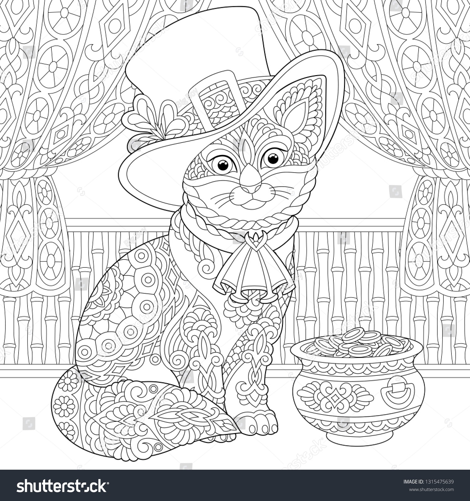 St Patrick Day Coloring Page Colouring Stock Vector (Royalty Free