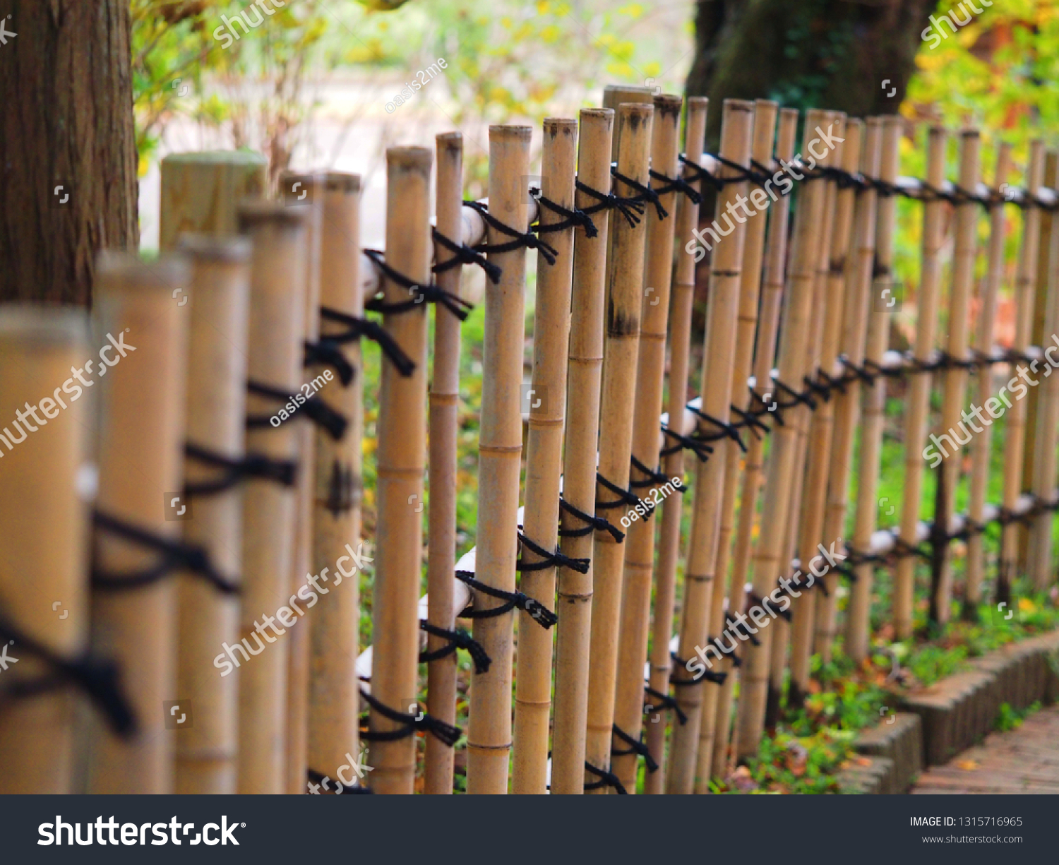 Fence Made Bamboo Japanese Traditional Garden Stock Photo 1315716965 ...