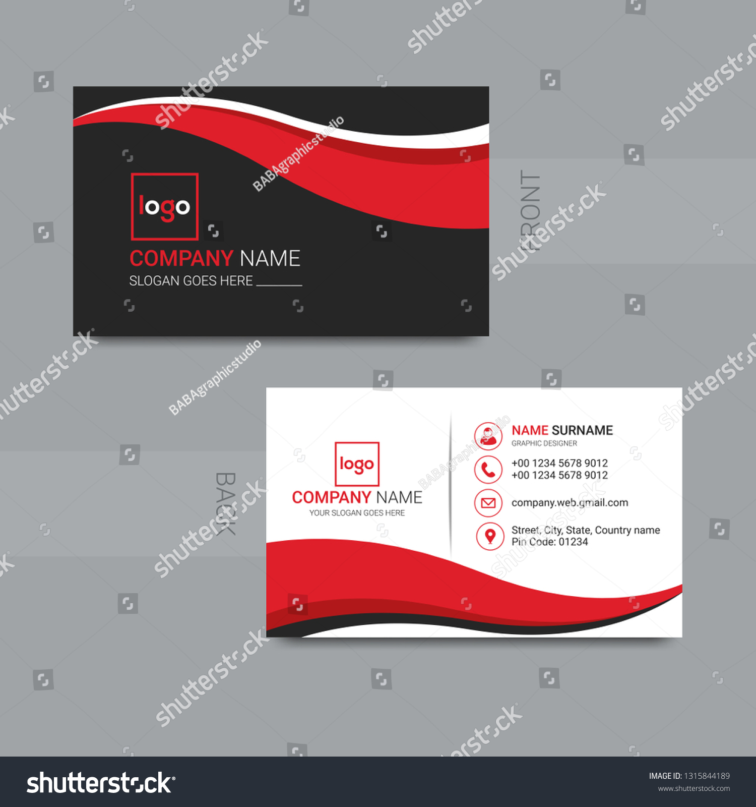 Modern Business Card Template Design Contact Stock Vector (Royalty Free ...