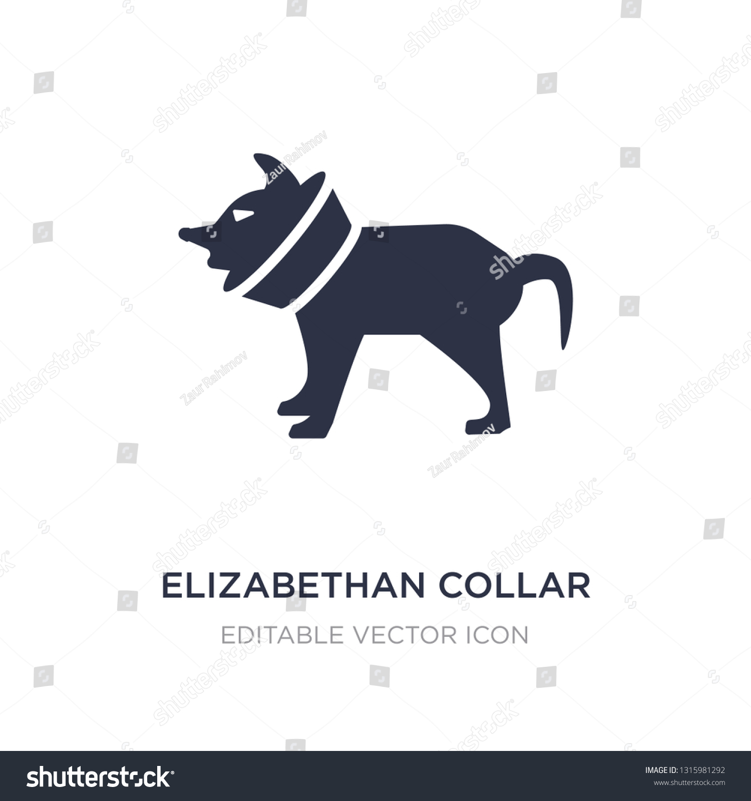 Elizabethan Collar Icon On White Background Stock Vector (Royalty Free ...