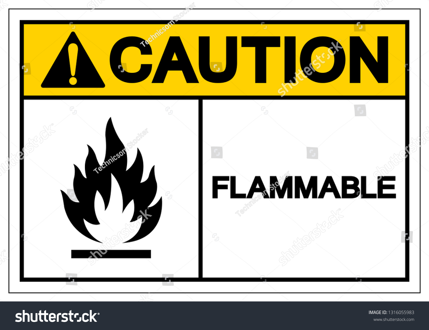 Caution Flammable Symbol Sign Vector Illustration Stock Vector (Royalty ...