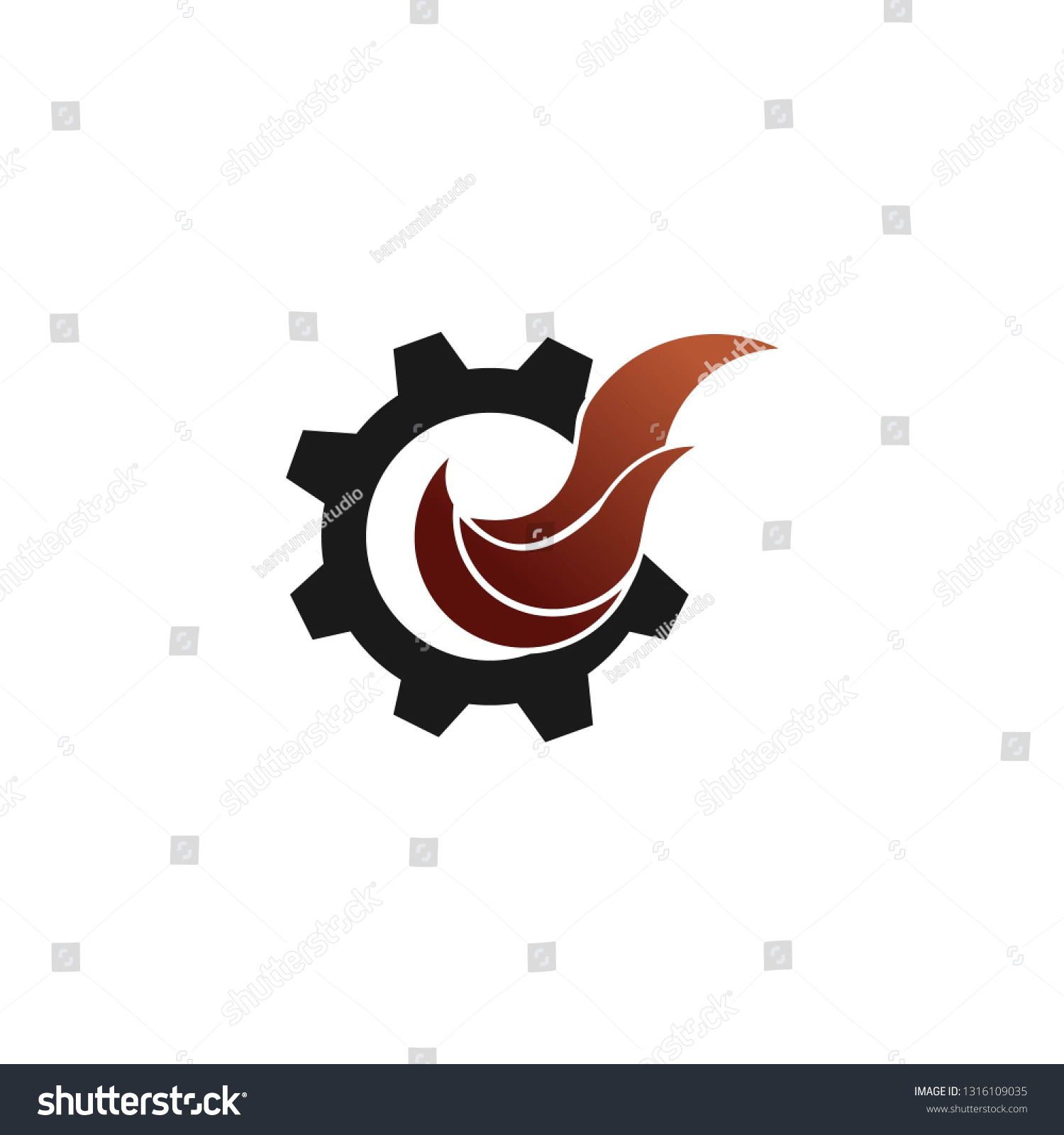 Gear Fire Logo Template Stock Vector (Royalty Free) 1316109035 ...