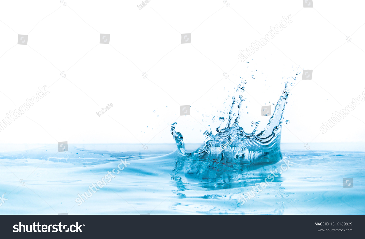 Water Splash Isolated On White Background Stock Photo 1316169839 ...