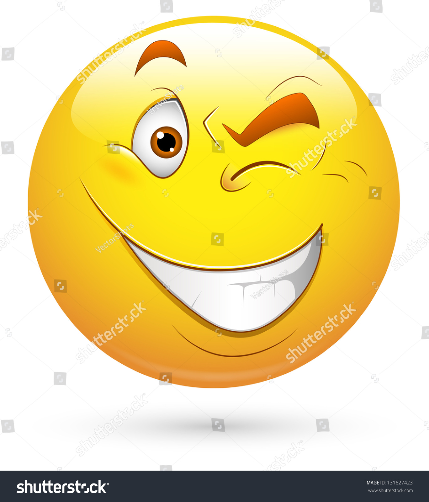 Smiley Illustration   Eye Blinking   131627423 : Shutterstock