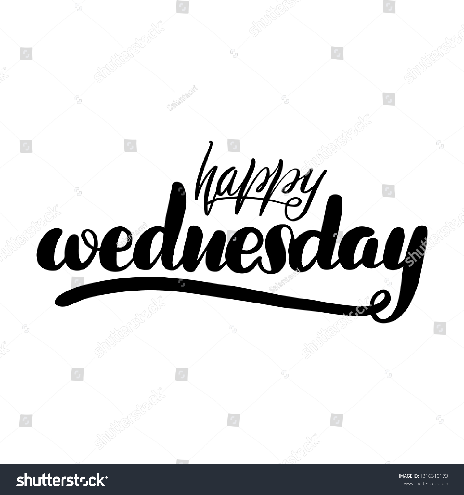 Happy Wednesday Handwritten Lettering Card Typographic: стоковая ...