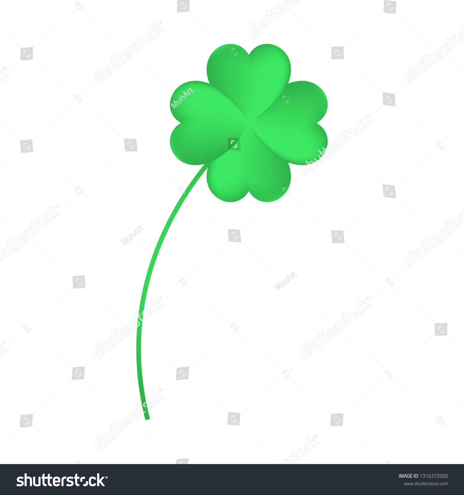 Good Luck Concept Lucky Green Four Stock Vector Royalty Free