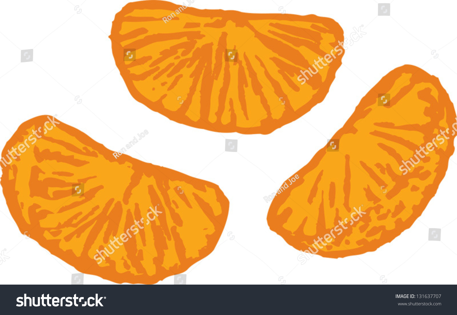 Нарисованная долька мандарина