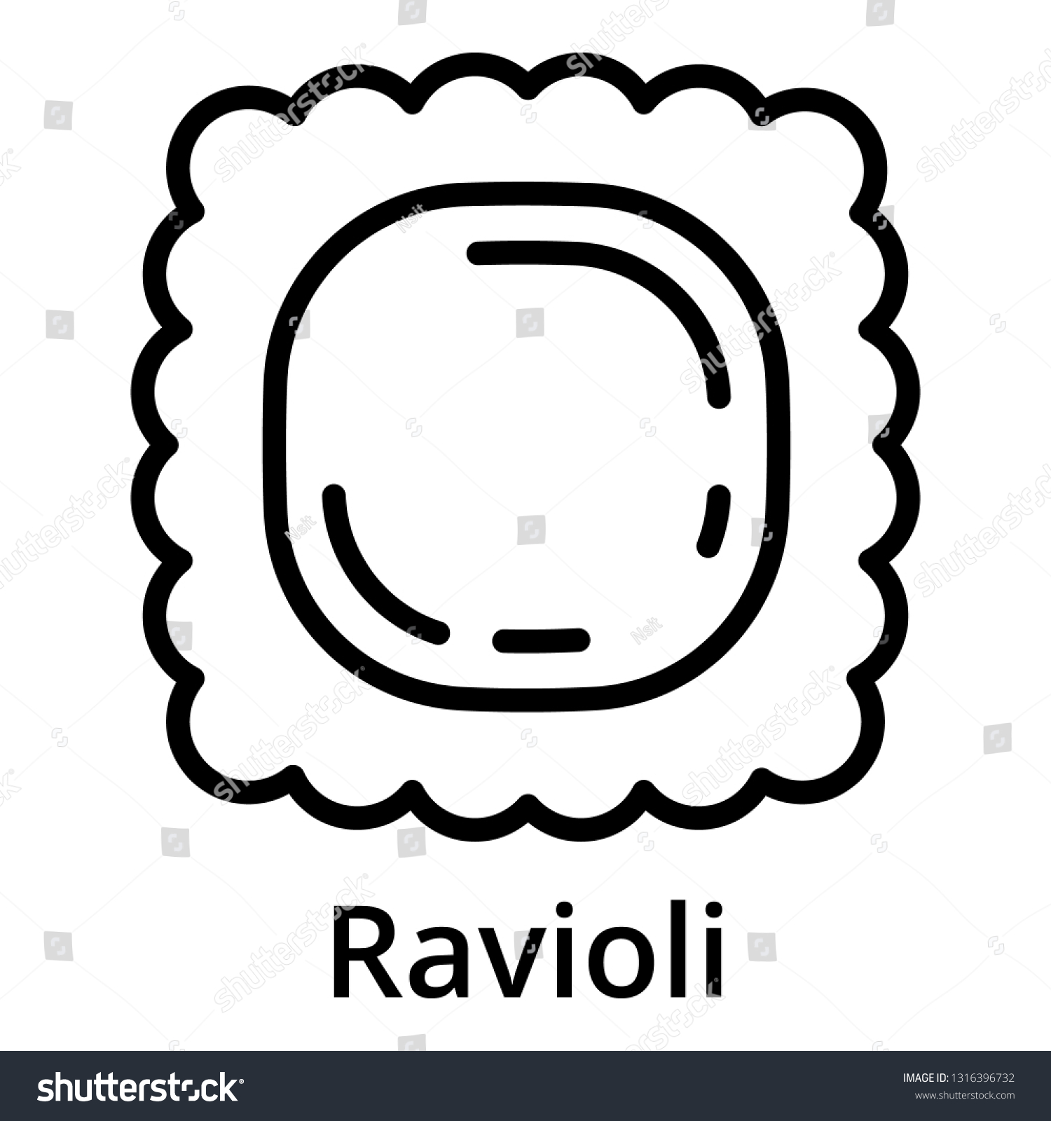 Ravioli Icon Outline Ravioli Vector Icon Stock Vector (Royalty Free ...