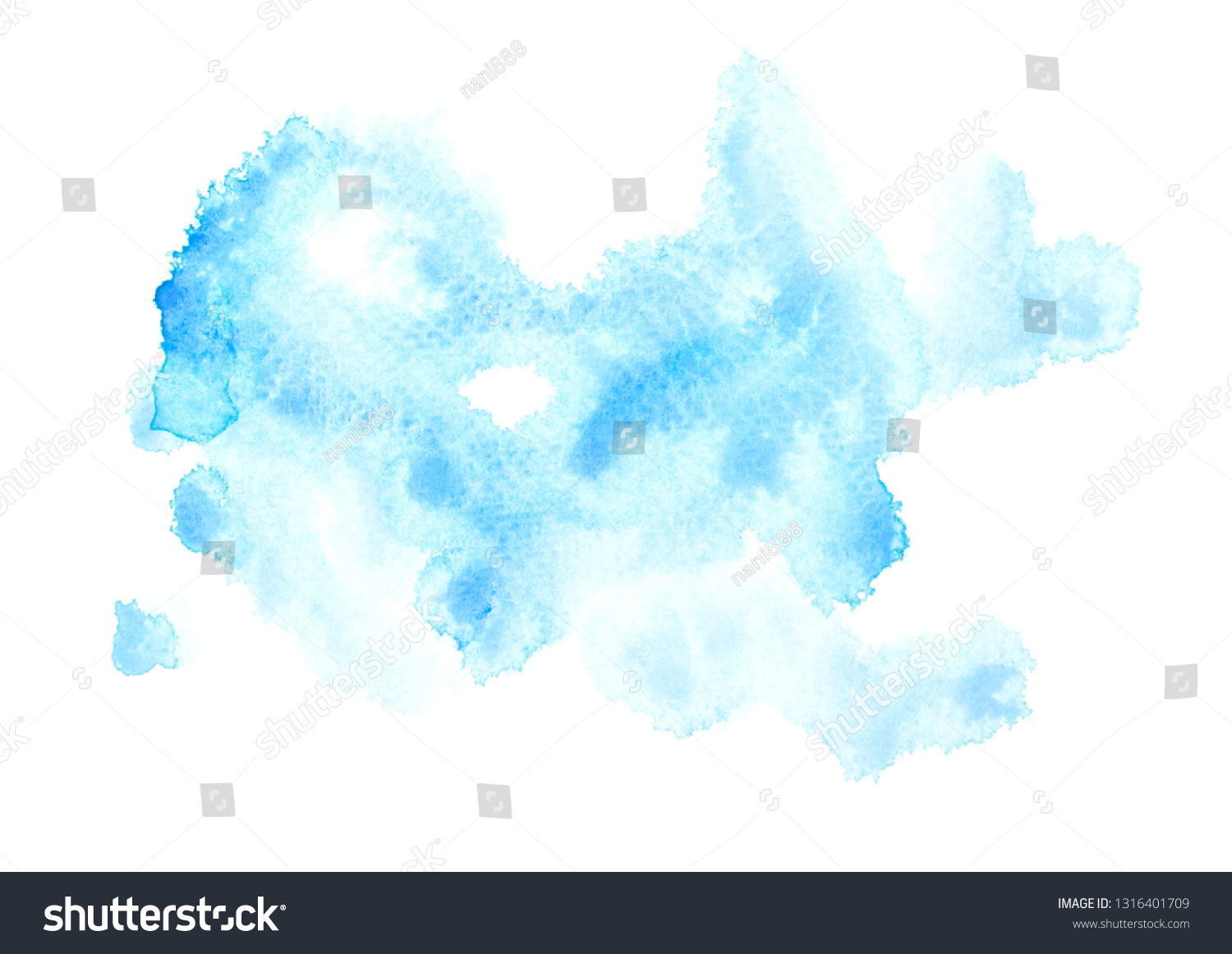 Blue Watercolor Painting Ideas Colorful Shades Stock Illustration ...