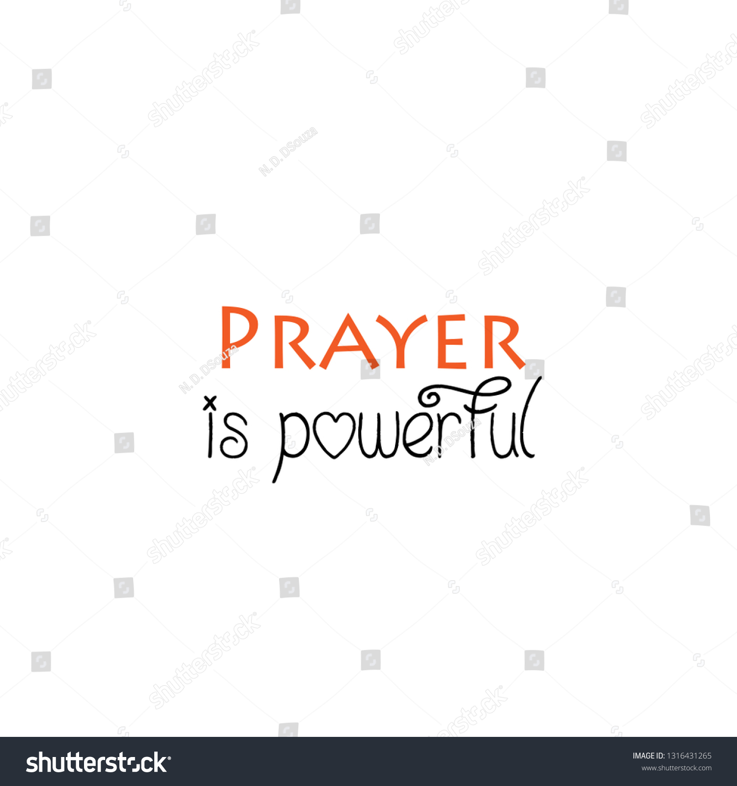 Prayer Powerful Typography Print Use Poster Stock Vector (Royalty Free ...