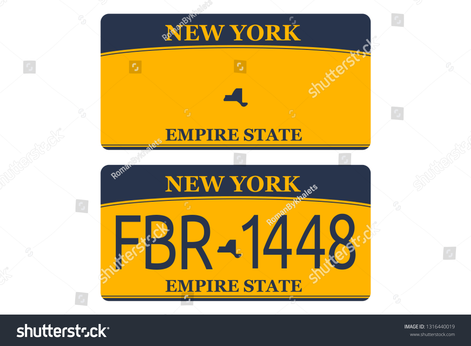 Vehicle Registration New York Registration Plates Stock Vector (Royalty Free) 1316440019