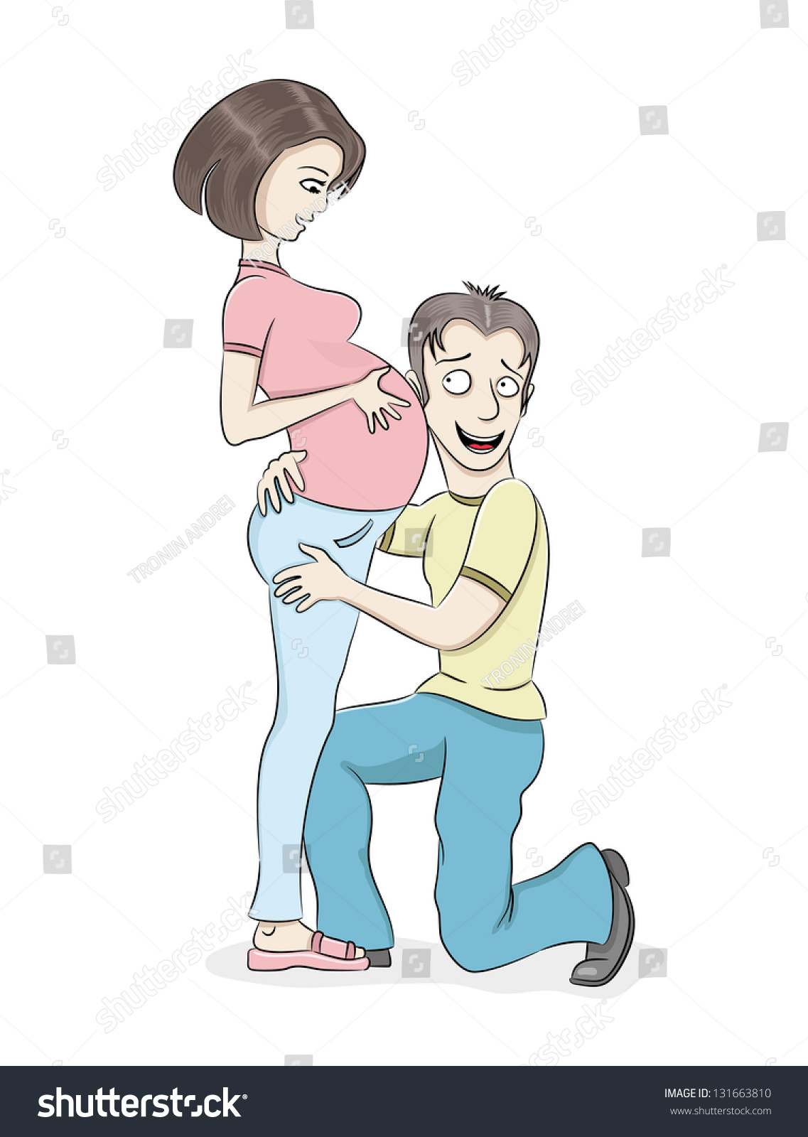 Иллюстрации беременных с мужем