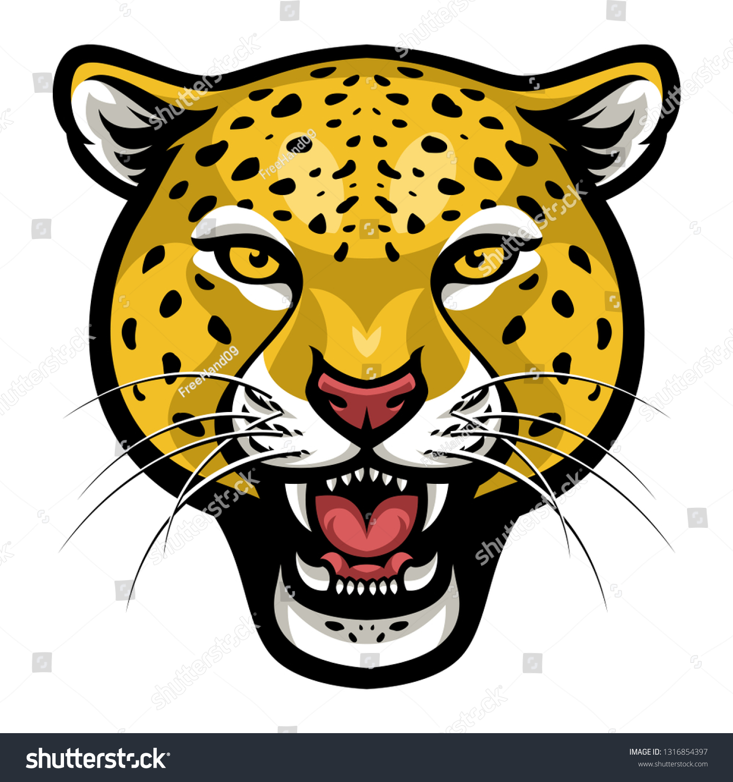 Angry Cheetah Face Vector Stock Vector (Royalty Free) 1316854397 ...