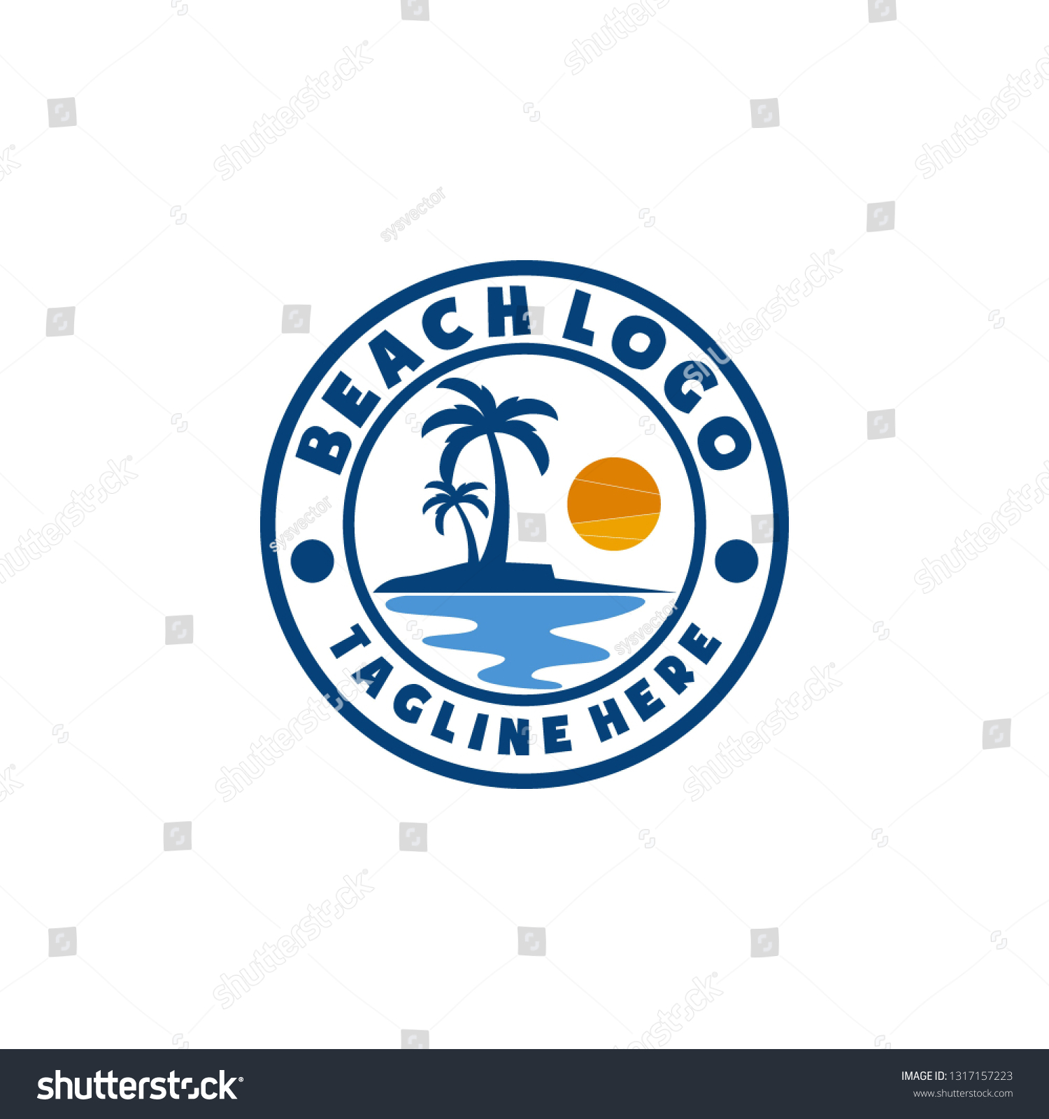 Beach Logo Island Logo Template Stock Vector (Royalty Free) 1317157223 ...