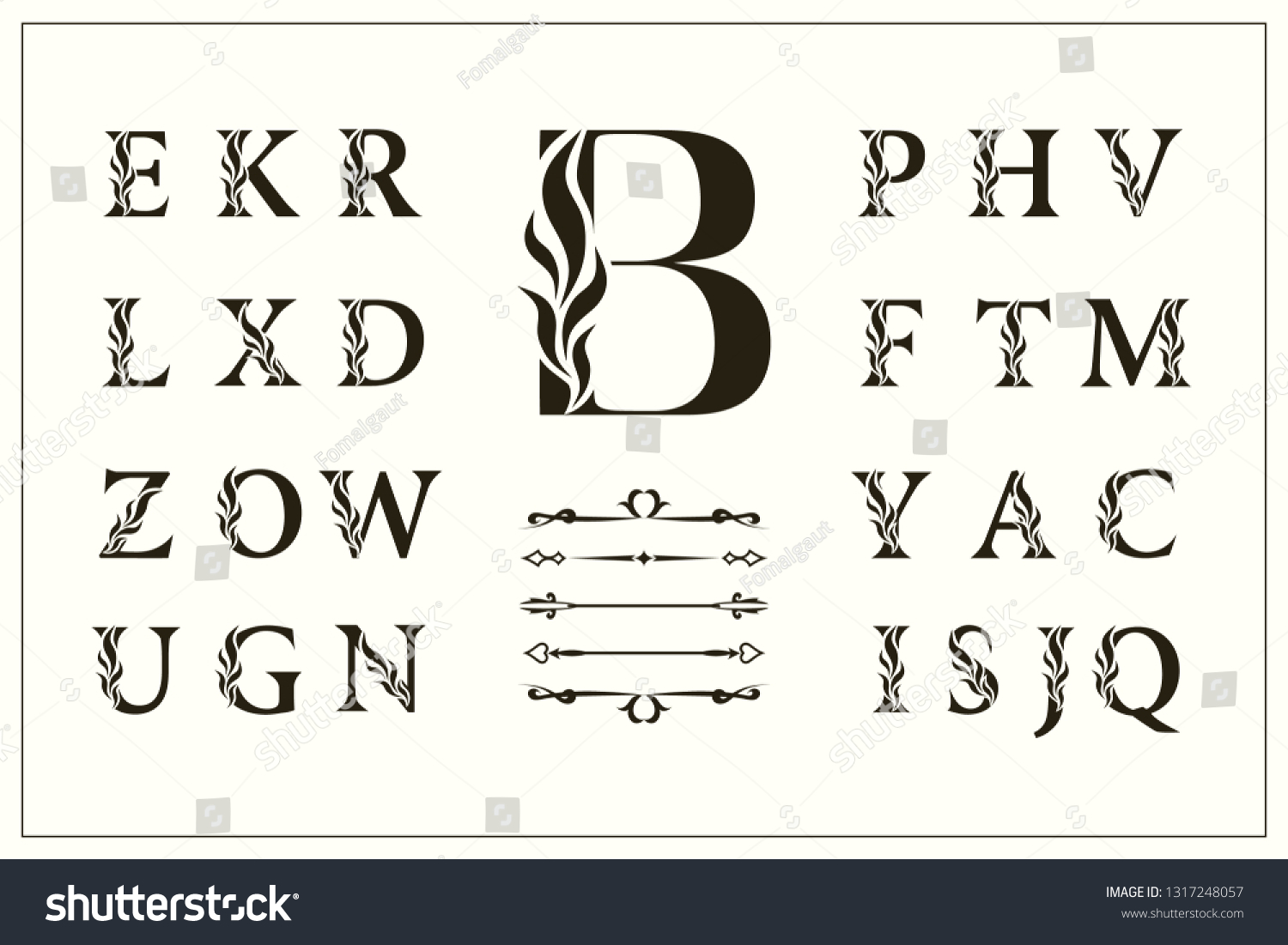 Set Stylish Capital Letters Logos Collection Stock Vector (Royalty Free ...