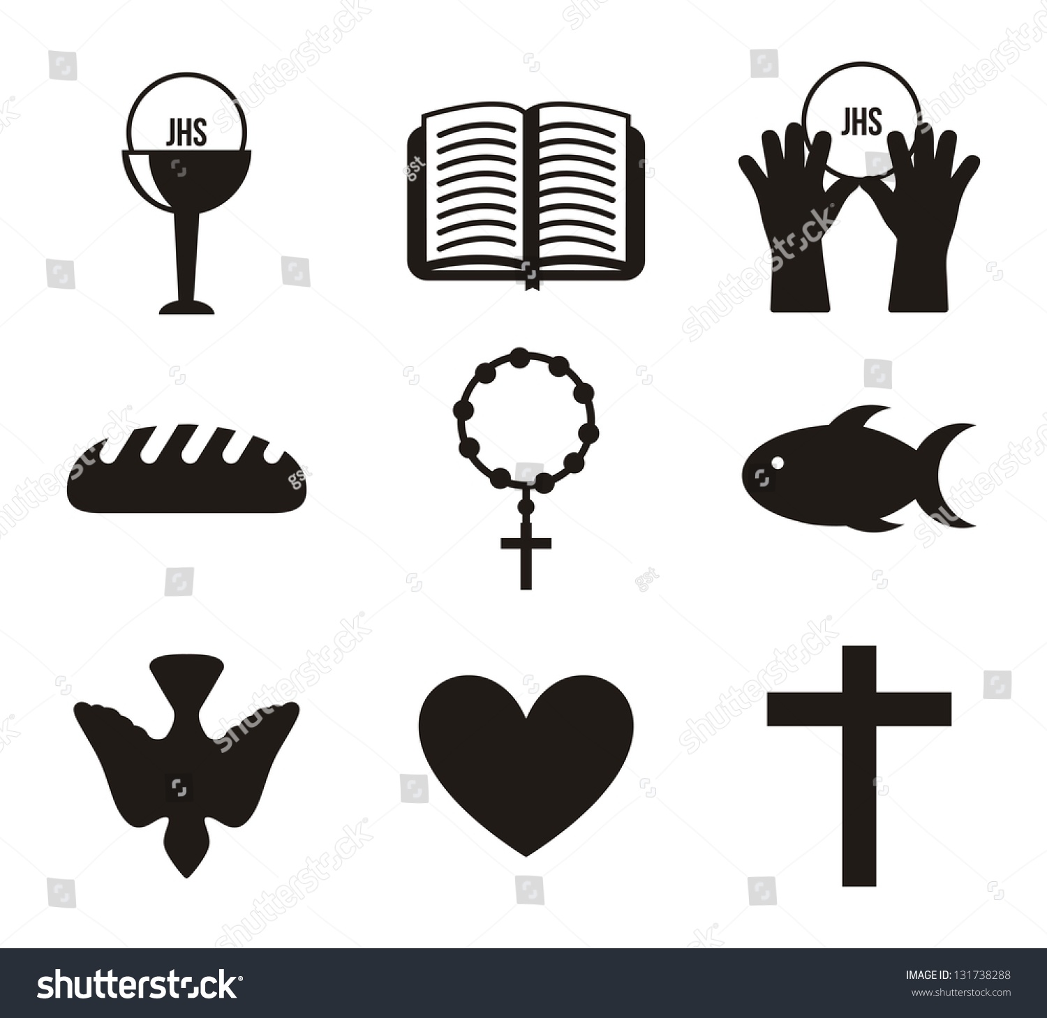 Jesus Christ Icons Over White Background Stock Vector (Royalty Free ...