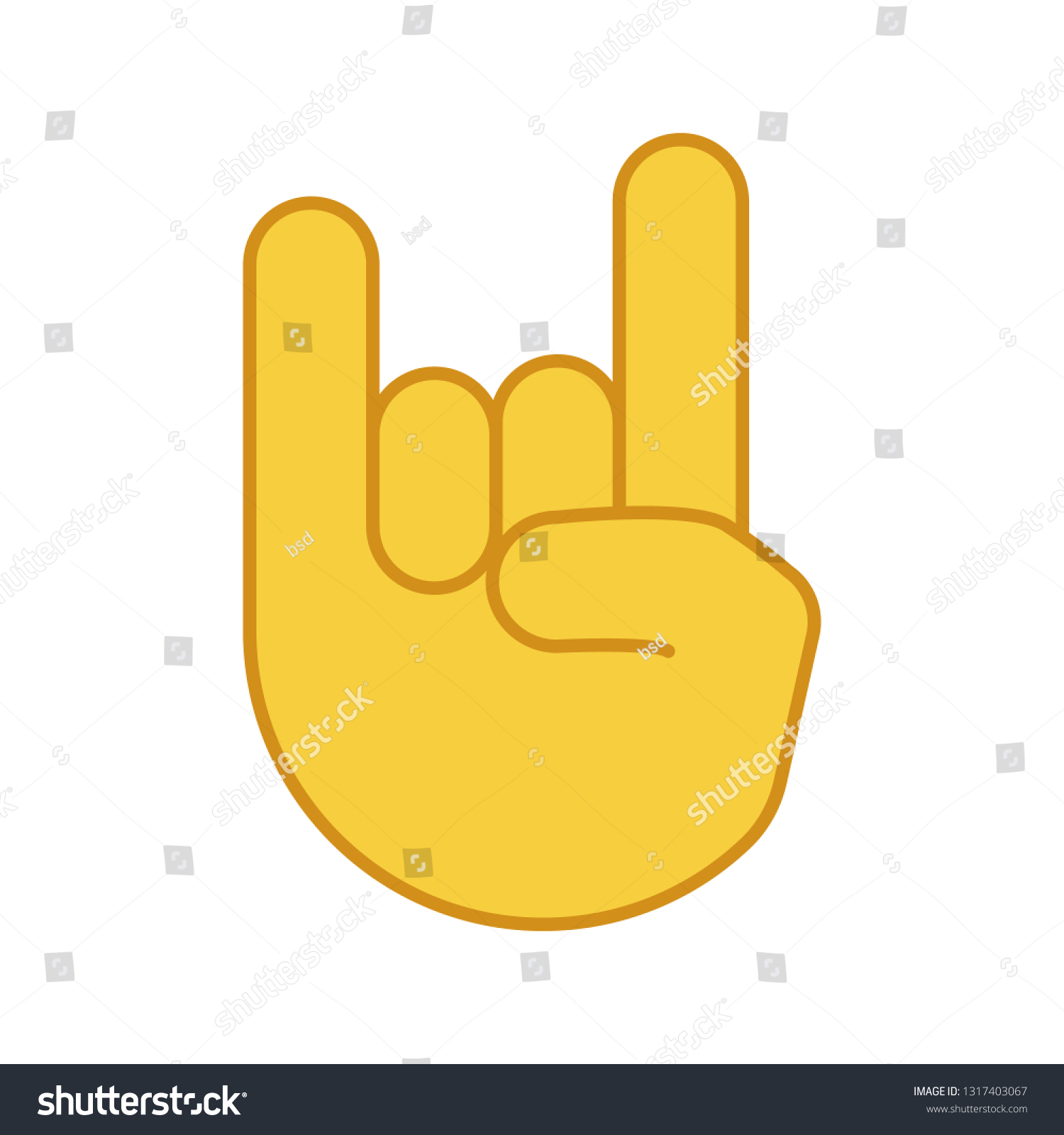 Rock On Gesture Color Icon Horns Stock Vector (Royalty Free) 1317403067 ...