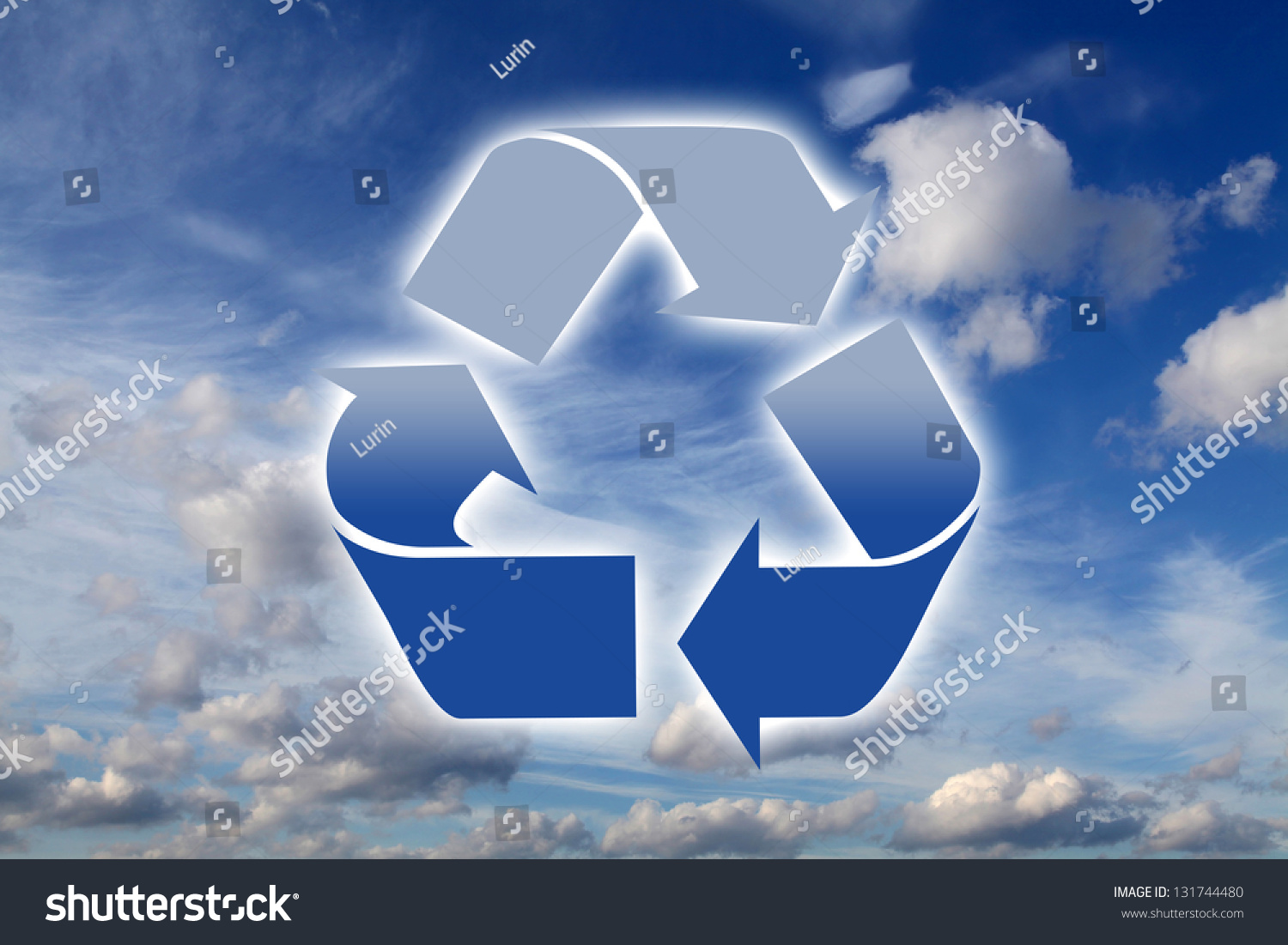 Recycling Logo On Cloud Background Stock Illustration 131744480 ...