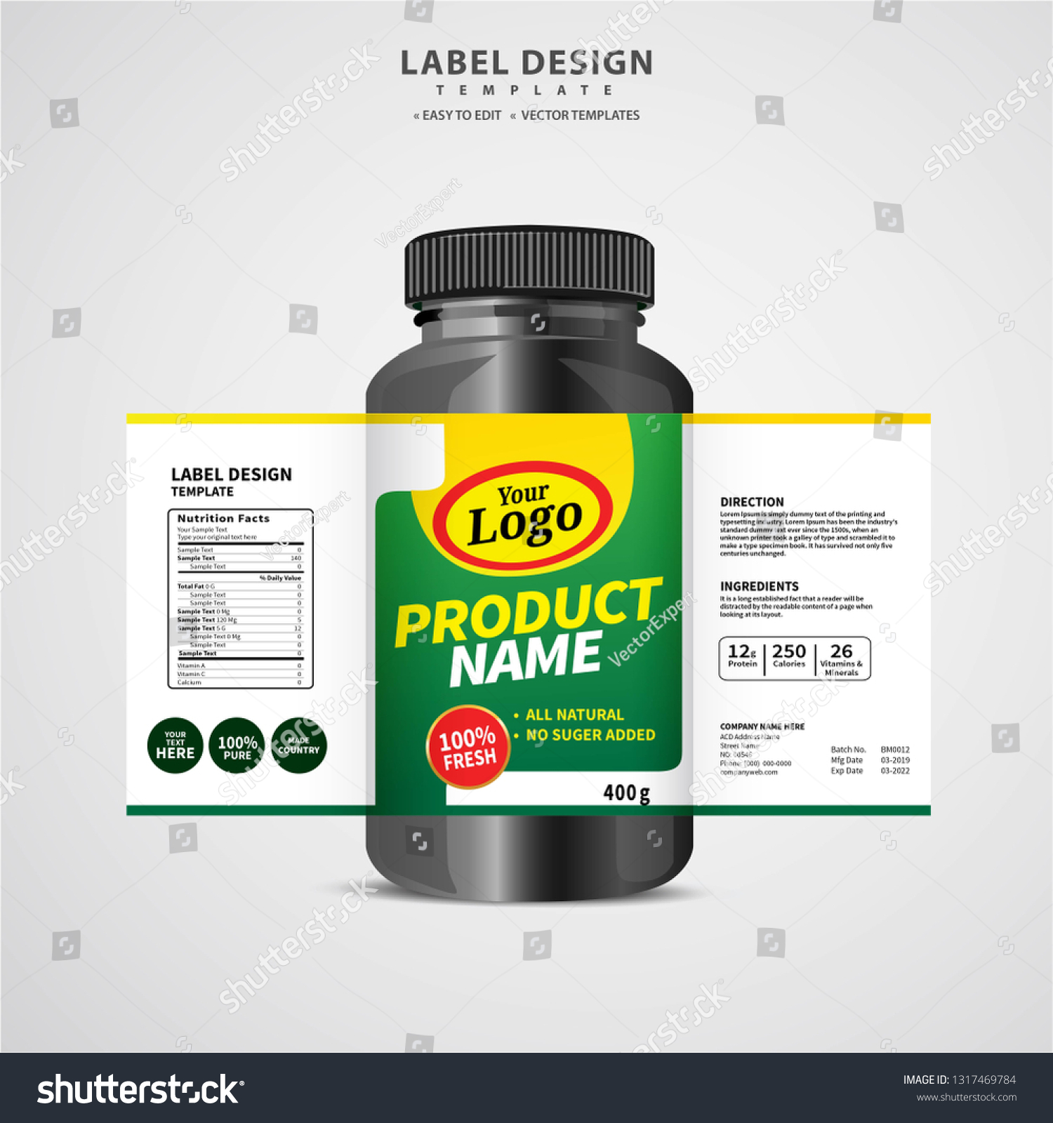 Bottle Label Package Template Design Label Stock Vector (Royalty Free ...